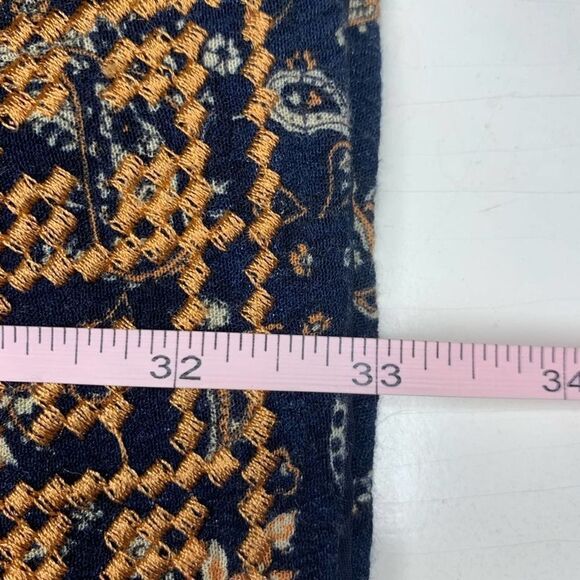 Market & Spruce Navy Blue Multicolor Boho Paisley Embroidered Dress - Picture 8 of 8